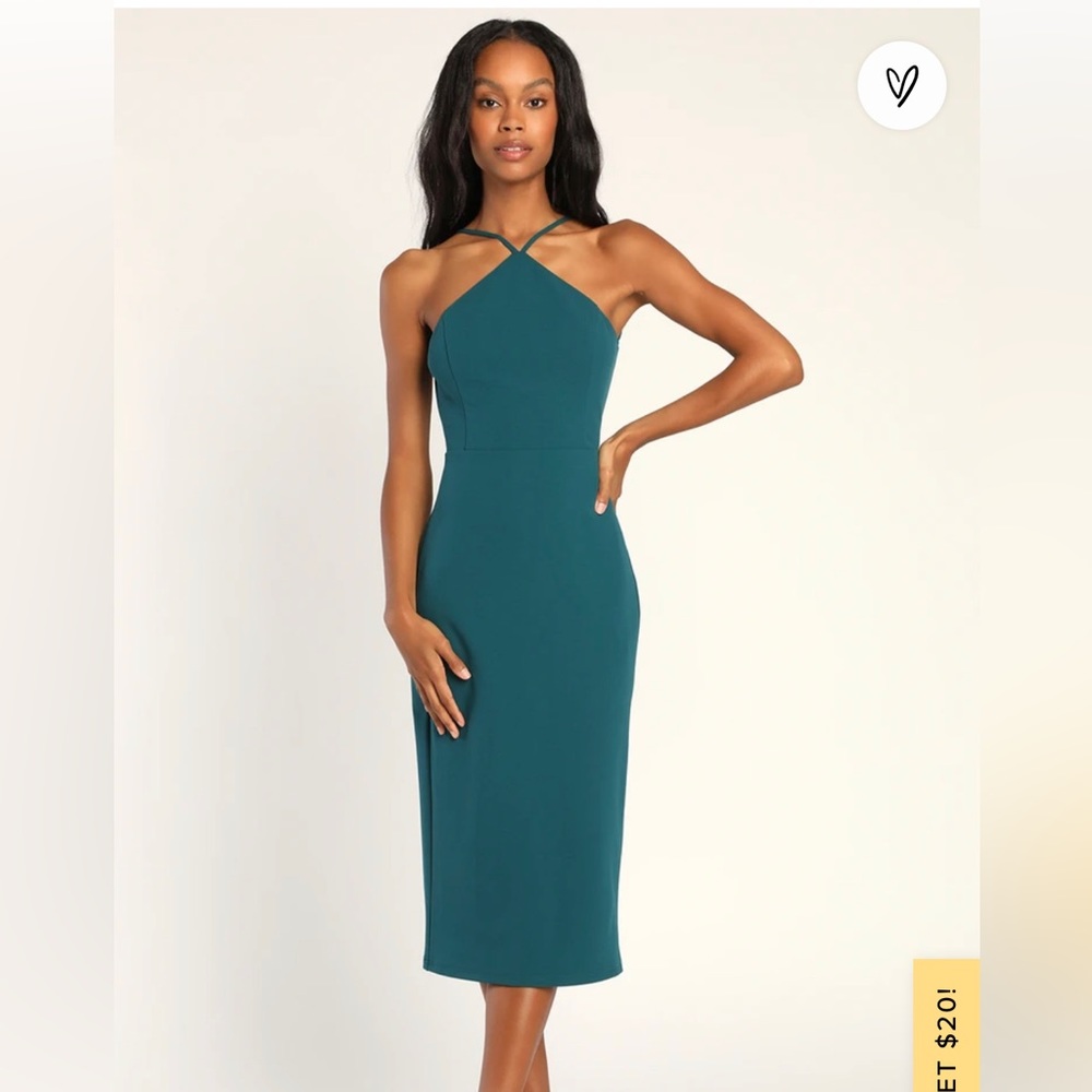NWT - Lulu's Blue Teal Backless Midi Dress - Reduced!